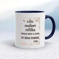 The Past, The Present & The Future Mug – White/Navy Blue, 10oz