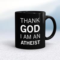 Thank God I’m An Atheist Mug – Black/Black, 10oz