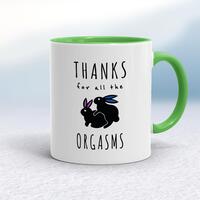 Thanks For All The Orgasms Mug – White/Green, 10oz