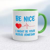 Be Nice Mug – White/Green, 10oz
