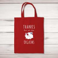 Thanks For All The Orgasms Tote Bag – Red, One