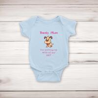 Thanks Mum – All My Shit Babygrow – Blue, 3-6 Months