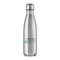I Survived Another Meeting Water Bottle – Silver, One