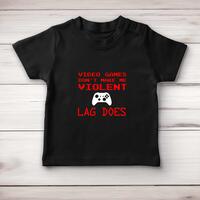 Video Games Don’t Make Me Violent Baby T-Shirt – Black, 6-12 Months
