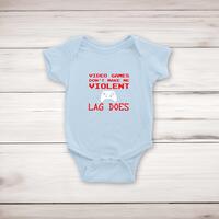 Video Games Don’t Make Me Violent Babygrow – Blue, 3-6 Months