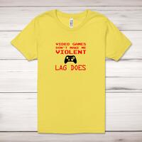 Video Games Don’t Make Me Violent Adult T-Shirt – Yellow, Extra Large