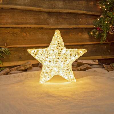 50cm Acrylic Outdoor Light Up Christmas Star with 150 White LEDS