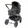 Image of Ickle Bubba Cosmo 2 in 1 Pushchair (Frame: Black, Fabric Colour: Graphite Grey, Handle Bars: Tan)