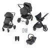 Image of Ickle Bubba Comet 3 in 1 Travel System with Astral Car Seat (Frame: Black, Fabric Colour: Black, Handle Bars: Black)