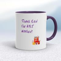 Thank God The HRT Worked! Mug – White/Purple, 10oz
