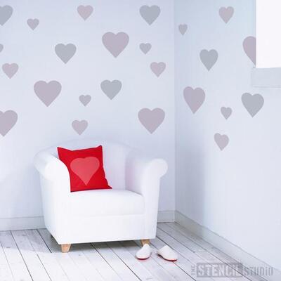Heart Stencil Set (7 Hearts) - Set of 7 separate hearts stencils