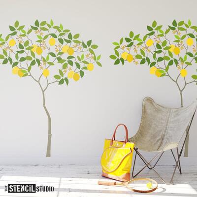Triangle Tree with Lemons Stencil Pack - Size XL-129 x 146cm (50.7x58inches)