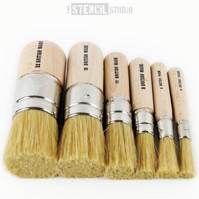Stencil Brush Set of 6 - **Save 20%** - Nos 22/18/12/8/6/4 - Set of 6