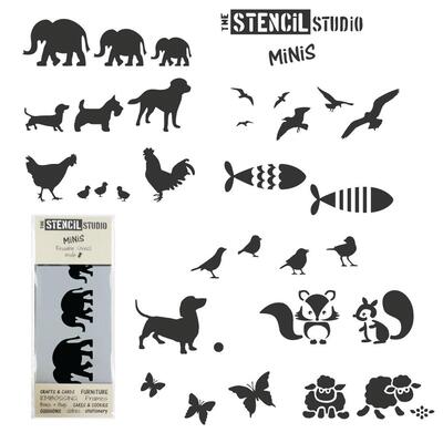 Stencil MiNiS Sets of 10 - SAVE £20! - Animals - Set of 10 Animal Stencil MiNiS