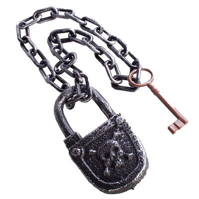 46cm Plastic Fake Rusty Chain Padlock & Key
