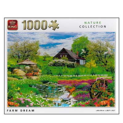 1000 Piece Jigsaw Puzzle Nature Collection - Deers At Play Farm Dream