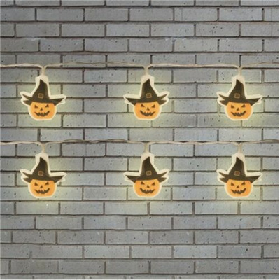 Hanging LED Pumpkin Witch String Lights Halloween Party Decorations - 3m