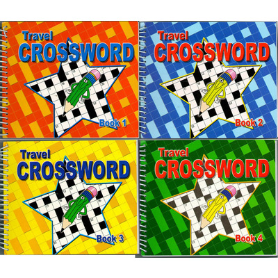 Spiral Bound Mini Travel Size Crossword Puzzle Books – 3115 - Four Books