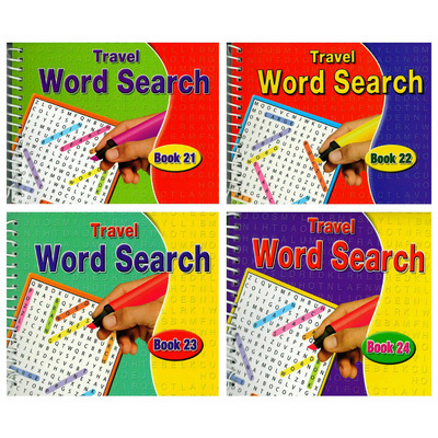 Travel Word Search Puzzle Books - Assorted Designs - Two Books