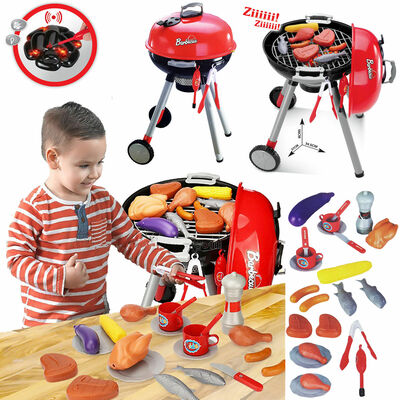 Pretend Barbeque BBQ & Food Toy Set With Lights & Sounds
