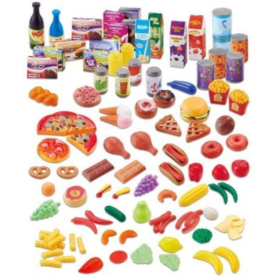 120 Piece Plastic Pretend Food Fruit Supermarket Kitchen Shop Toy Set