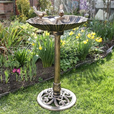 Bronze Effect Free Standing Ornamental Garden Bird Bath Table