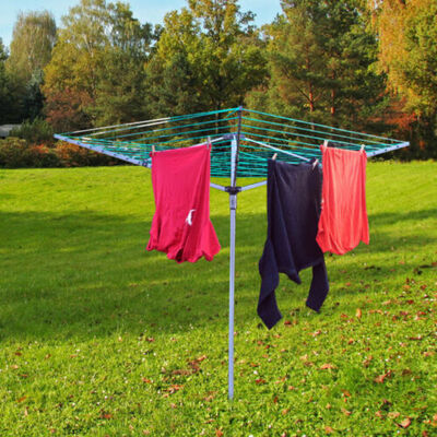 Kingfisher 30m Three Arm Rotary Outdoor Garden Clothes Line Airer