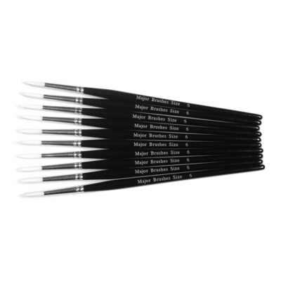 Pack of TEN Synthetic Sable Artist Brushes – Size 6