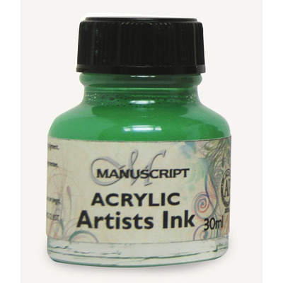 Manuscript Acrylic Artists Ink 30ml - Emerald Green
