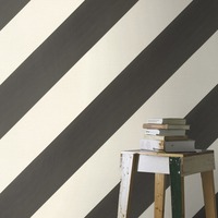 Image of Bambino XVIII Diagonal Stripe Wallpaper Black / White Rasch 531626