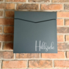 Image of Steel Personalised Letterbox in Anthracite Grey - The Alicante