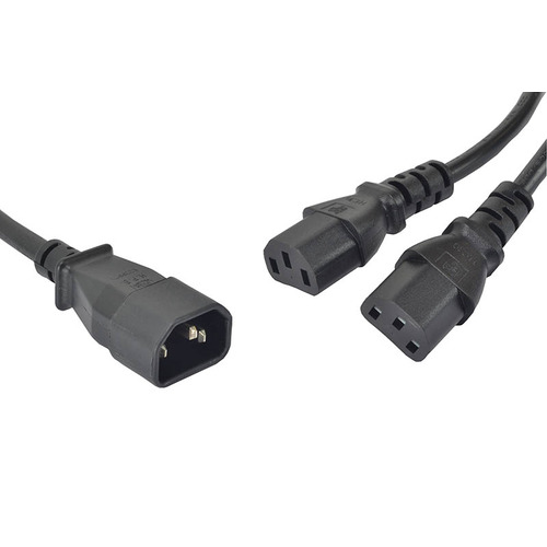 IEC Male to Two IEC Female Splitter 1m