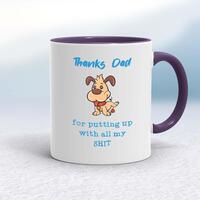 Thanks Dad – All My Shit Mug – White/Purple, 10oz