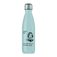 Thanks Mum Water Bottle – Blue Glitter, One