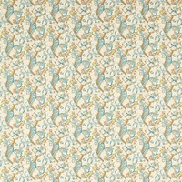 Image of William Morris Golden Lily Fabric Linen Teal F1677/04 - By The Metre