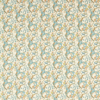 William Morris Golden Lily Fabric Linen Teal F1677/04 - By The Metre