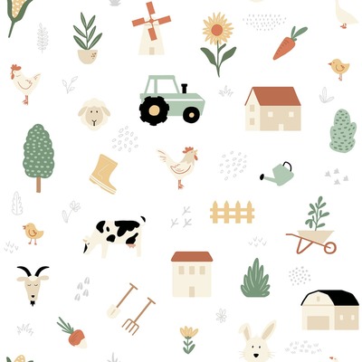 My Kingdom Country Farm Multi Wallpaper Muriva M51507
