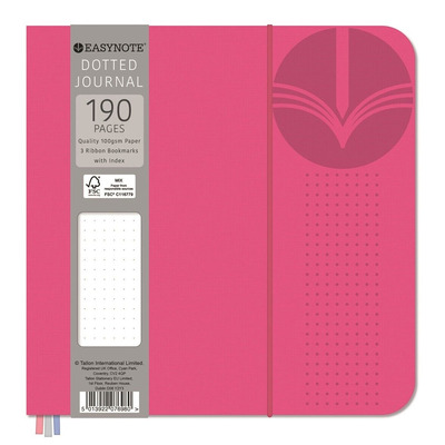 190 Page Easynote Luxury Square Dotted Journal Notebook - BRIGHT PINK