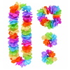 Four Piece Rainbow Gay Pride Lei Flower Hula Garland Set - SIX SETS
