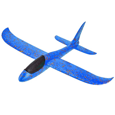 Large Foam Glider Aeroplane Kids Throwable Toy Stunt Plane - Blue