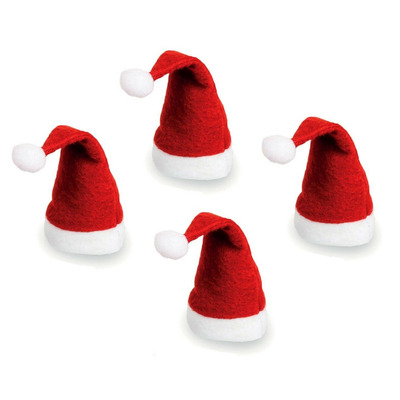 MIni Santa Hat Wine Christmas Bottle Toppers - Four Hats