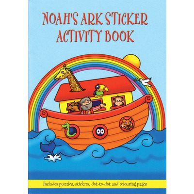 Boys Girls 36 Page Mini A6 Sticker Puzzle Colouring Activity Books - Noahs Ark,12
