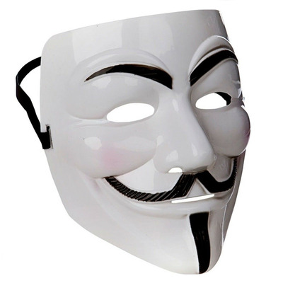 White Anonymous Hacker Vendetta Guy Fawkes Halloween Masks - Two