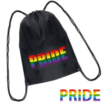 Gay LGBT Rainbow ’PRIDE’ Drawstring Bag