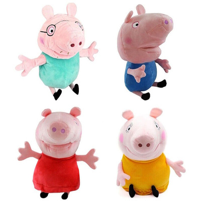 Peppa Pig Hand Puppets Soft Plush Characters Family Set - Set of 4