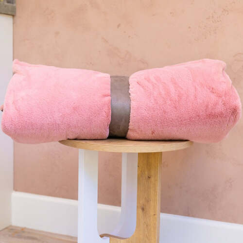 Dog Bed Duvet Cover Two Sizes Faux Fur & Suede Pink Blush - Medium - Large