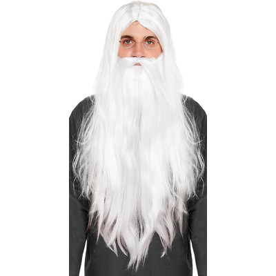 Wizard Wig & Beard Fancy Dress Costume Accessory