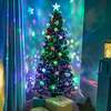 Bauble Fibre Optic Christmas Tree with Multi Coloured LED Lights 2-6ft, 5FT
