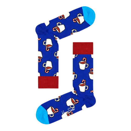 Happy Socks Candy Cane Cocoa Socks - Blue - 3-7 (UK) 36-40 (EURO)