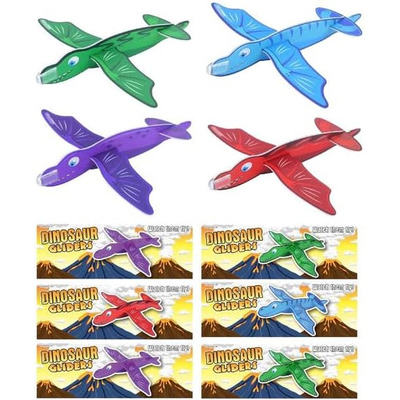 Pack of TWELVE Assorted Polystyrene Flying Glider Toys